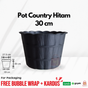 Pot Country Hitam 30cm