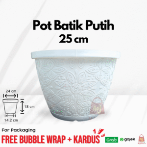 Pot Batik Putih 25cm